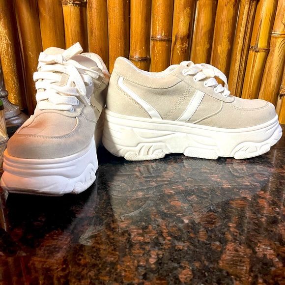 forever 21 white platform sneakers
